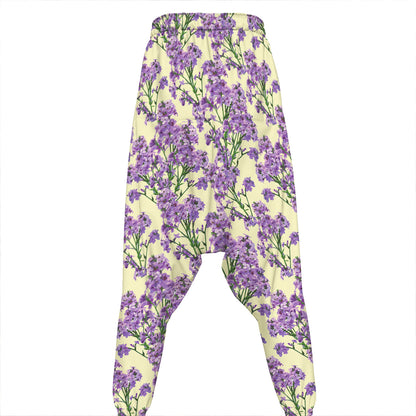 Watercolor Lavender Pattern Print Hammer Pants