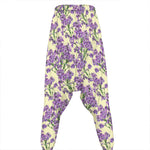 Watercolor Lavender Pattern Print Hammer Pants
