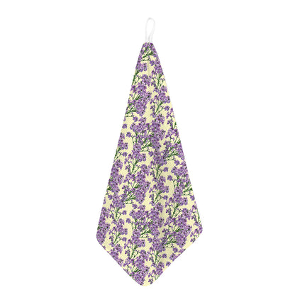Watercolor Lavender Pattern Print Hand Towel