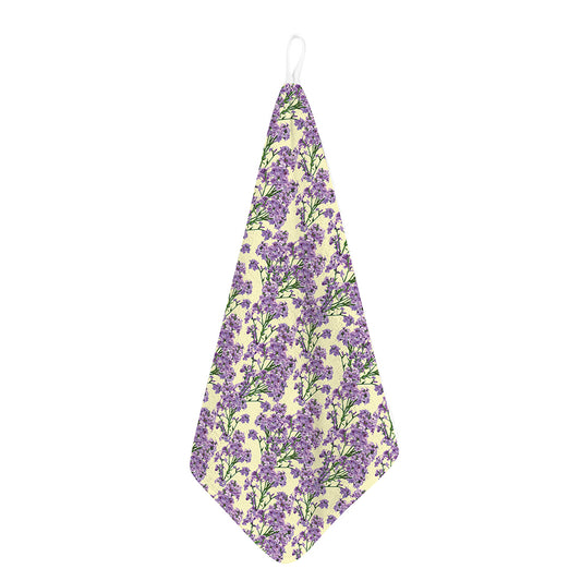 Watercolor Lavender Pattern Print Hand Towel