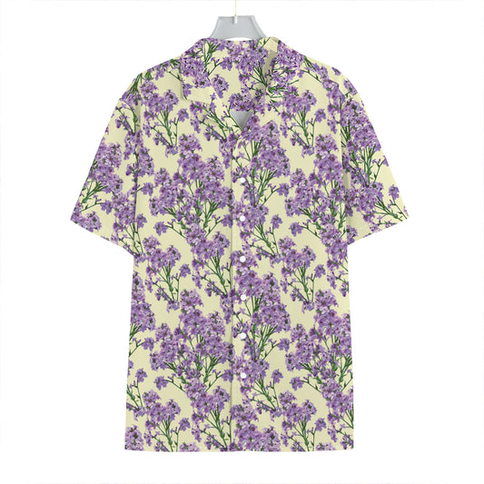 Watercolor Lavender Pattern Print Hawaiian Shirt