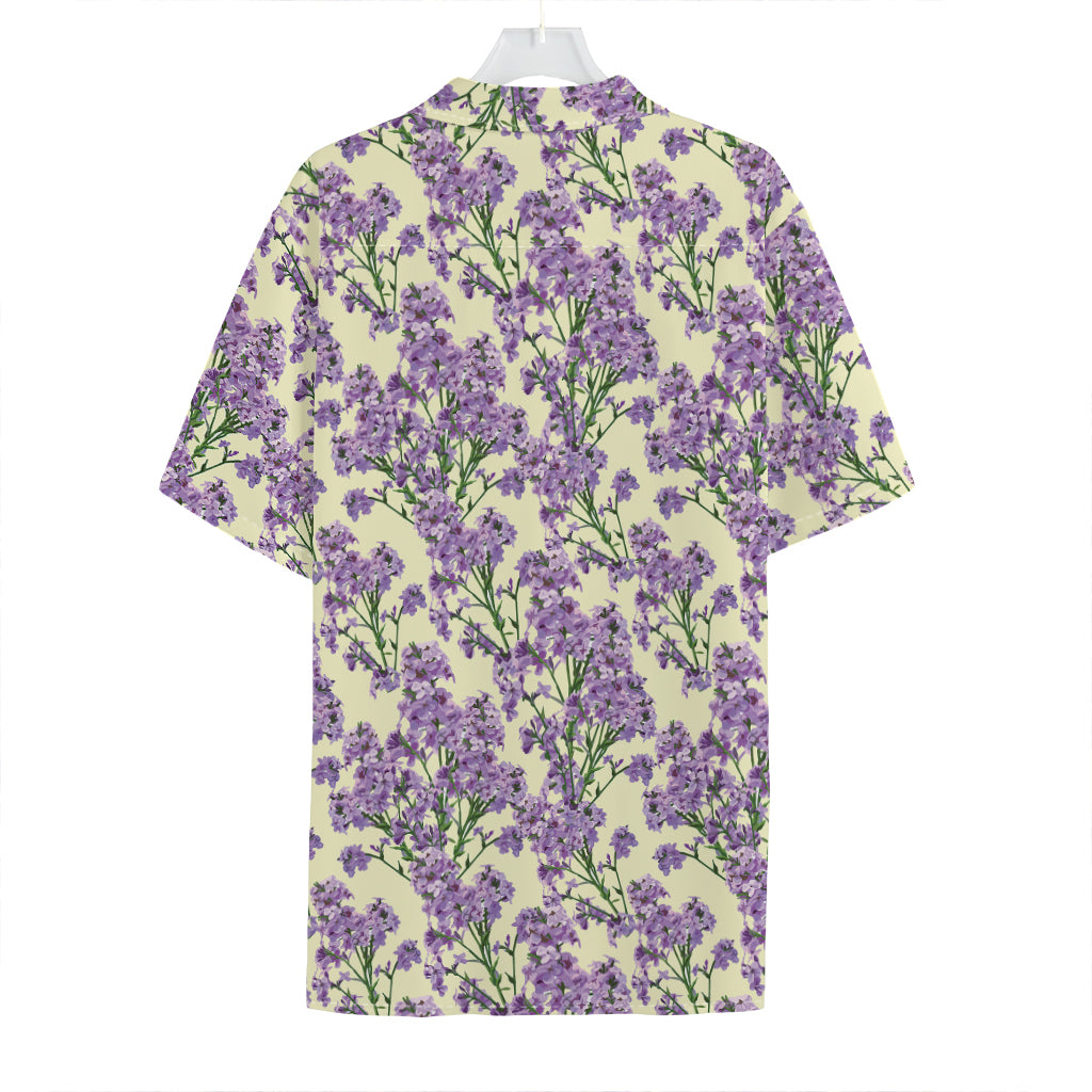 Watercolor Lavender Pattern Print Hawaiian Shirt