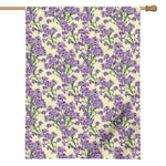 Watercolor Lavender Pattern Print House Flag