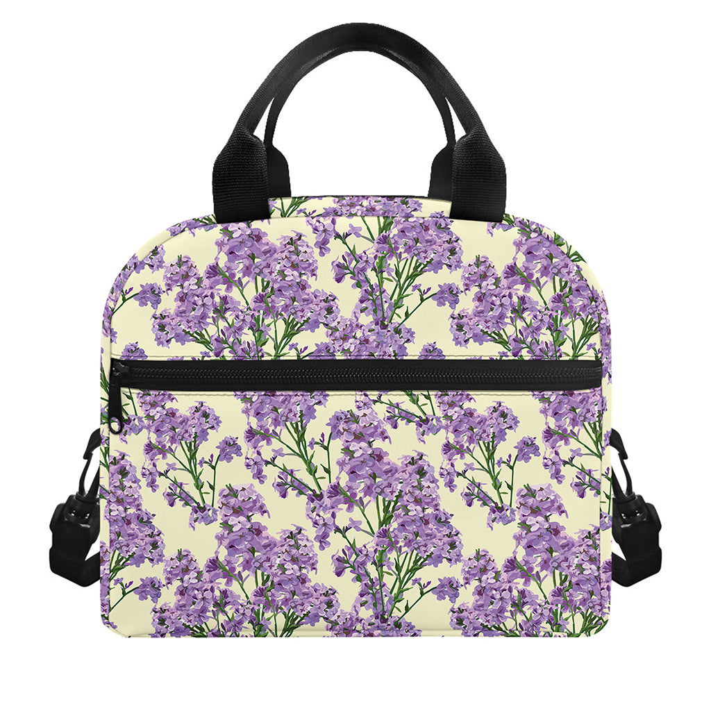 Watercolor Lavender Pattern Print Insulated Lunch Bag