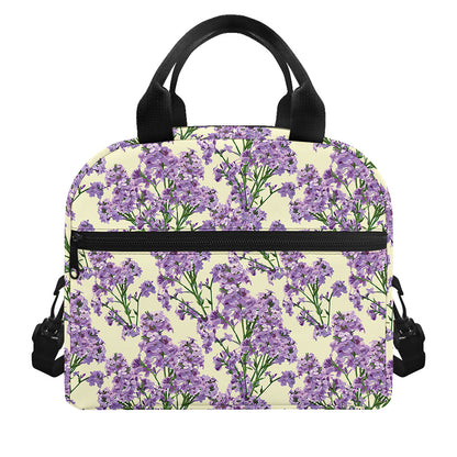 Watercolor Lavender Pattern Print Insulated Lunch Bag