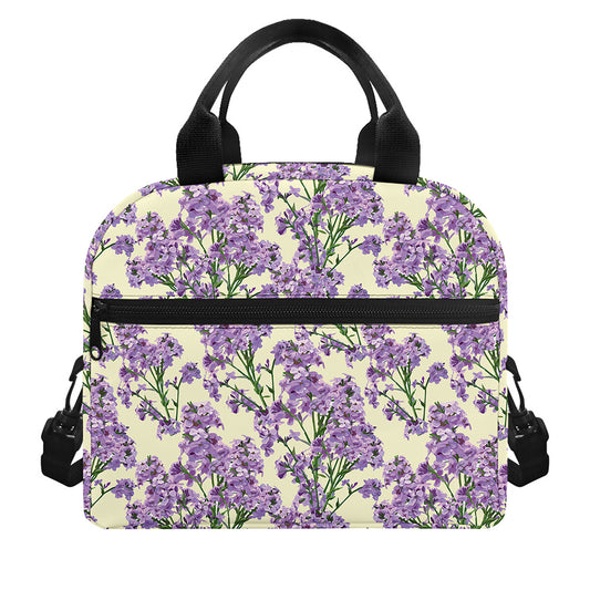 Watercolor Lavender Pattern Print Insulated Lunch Bag