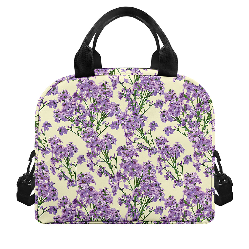 Watercolor Lavender Pattern Print Insulated Lunch Bag