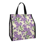 Watercolor Lavender Pattern Print Insulated Lunch Tote