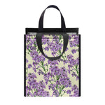 Watercolor Lavender Pattern Print Insulated Lunch Tote