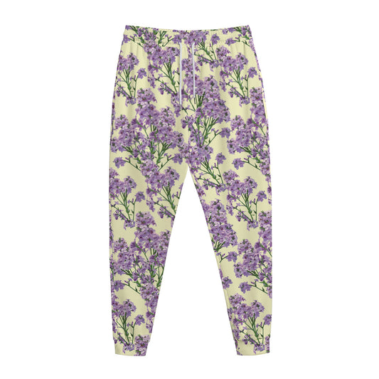 Watercolor Lavender Pattern Print Jogger Pants