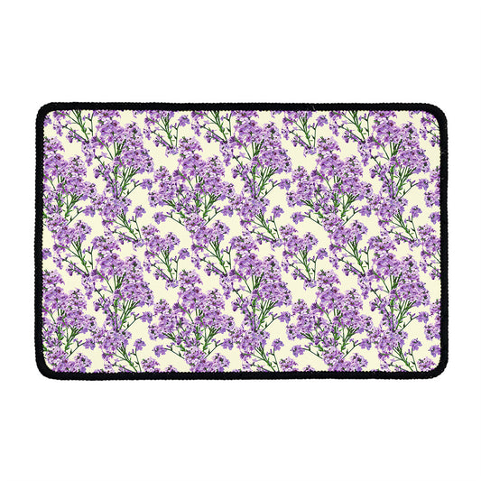 Watercolor Lavender Pattern Print Kitchen Mat