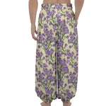 Watercolor Lavender Pattern Print Lantern Pants