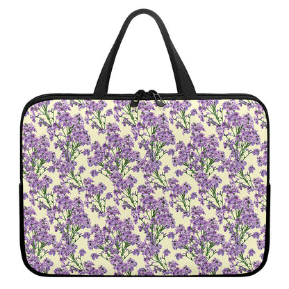 Watercolor Lavender Pattern Print Laptop Sleeve With Handle