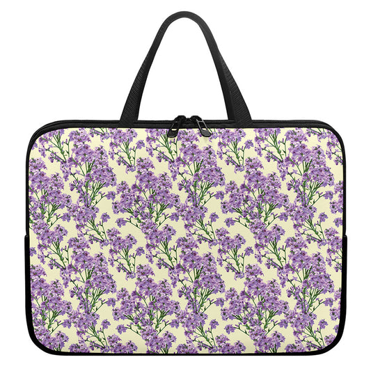 Watercolor Lavender Pattern Print Laptop Sleeve With Handle