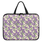Watercolor Lavender Pattern Print Laptop Sleeve With Handle