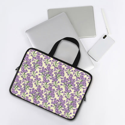 Watercolor Lavender Pattern Print Laptop Sleeve With Handle