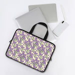 Watercolor Lavender Pattern Print Laptop Sleeve With Handle