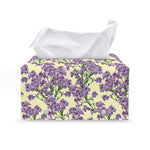 Watercolor Lavender Pattern Print Leather Tissue Box Cover