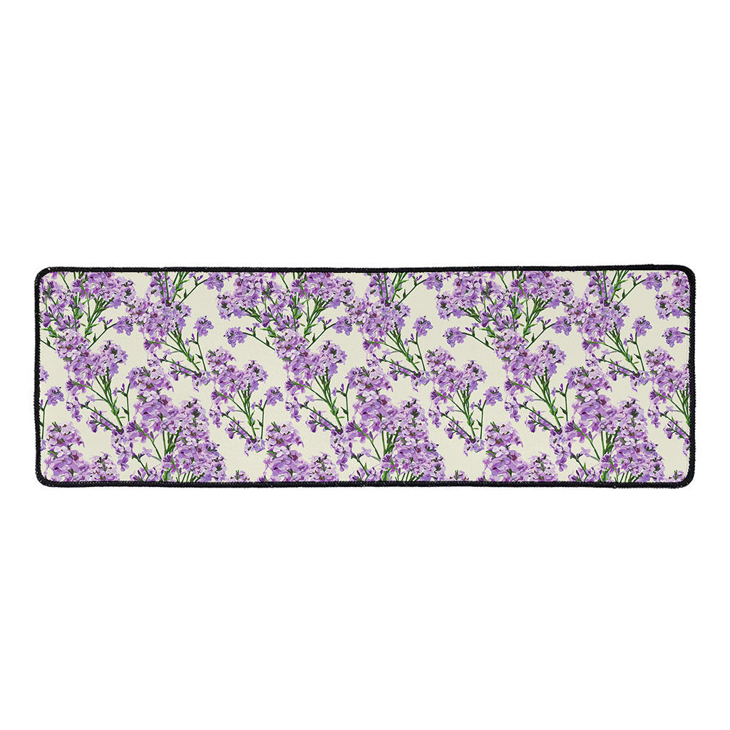 Watercolor Lavender Pattern Print Long Kitchen Mat
