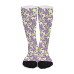 Watercolor Lavender Pattern Print Long Socks