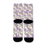 Watercolor Lavender Pattern Print Long Socks