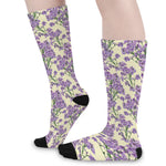 Watercolor Lavender Pattern Print Long Socks