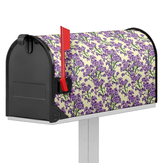 Watercolor Lavender Pattern Print Mailbox Cover