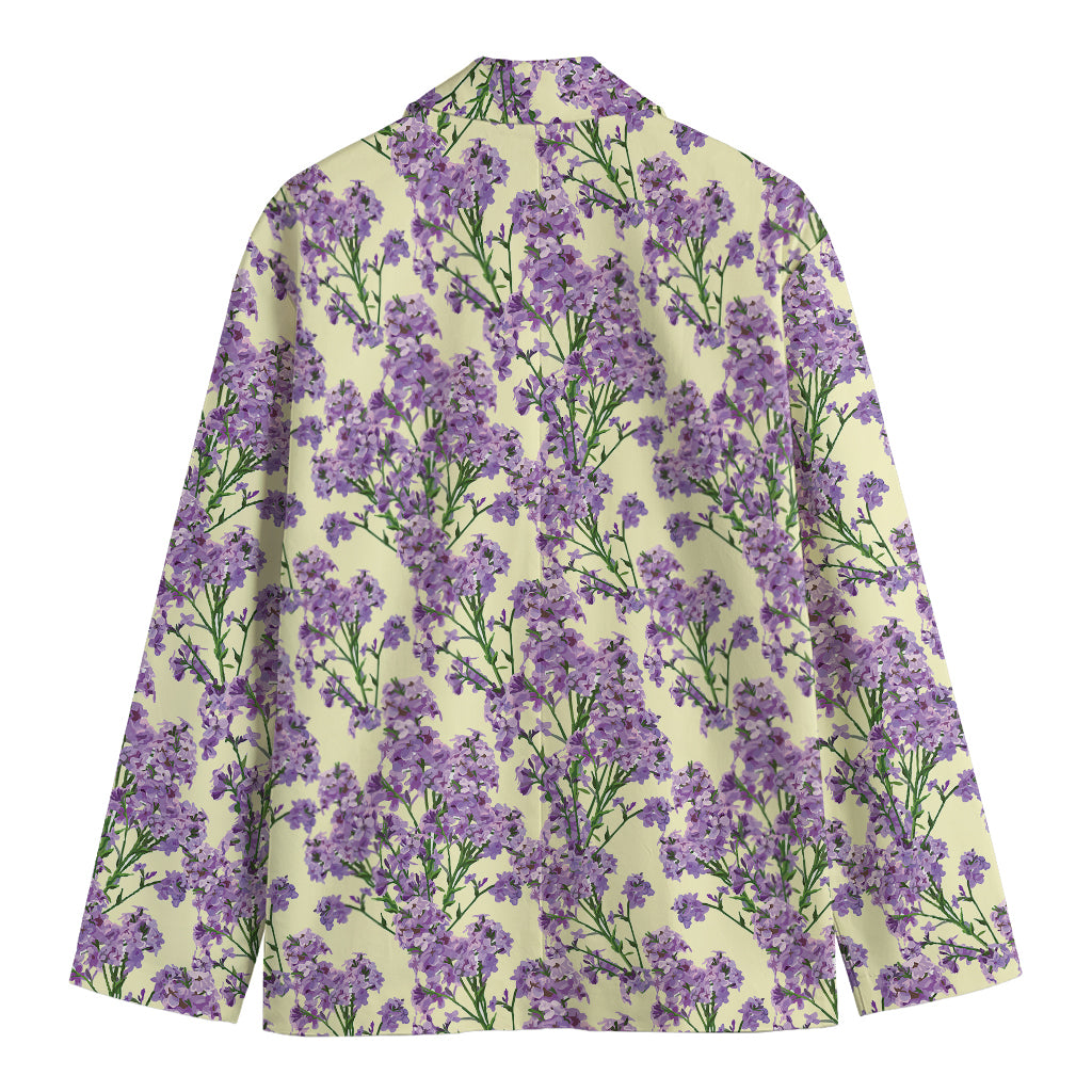 Watercolor Lavender Pattern Print Men's Blazer