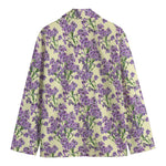 Watercolor Lavender Pattern Print Men's Blazer