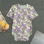 Watercolor Lavender Pattern Print Men's Bodysuit