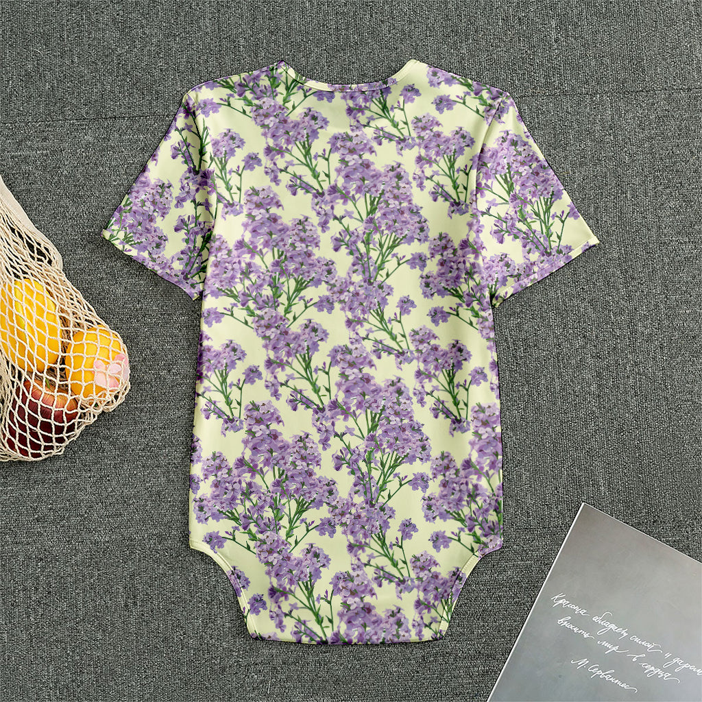 Watercolor Lavender Pattern Print Men's Bodysuit