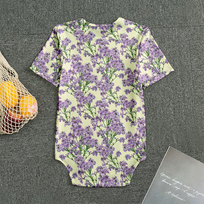 Watercolor Lavender Pattern Print Men's Bodysuit