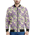 Watercolor Lavender Pattern Print Men's Bomber Jacket