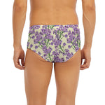 Watercolor Lavender Pattern Print Men's Briefs