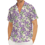Watercolor Lavender Pattern Print Men's Deep V-Neck Shirt