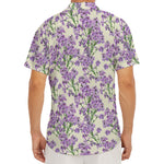 Watercolor Lavender Pattern Print Men's Deep V-Neck Shirt