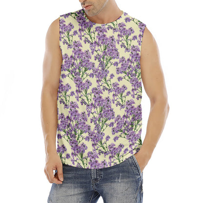 Watercolor Lavender Pattern Print Men's Fitness Tank Top
