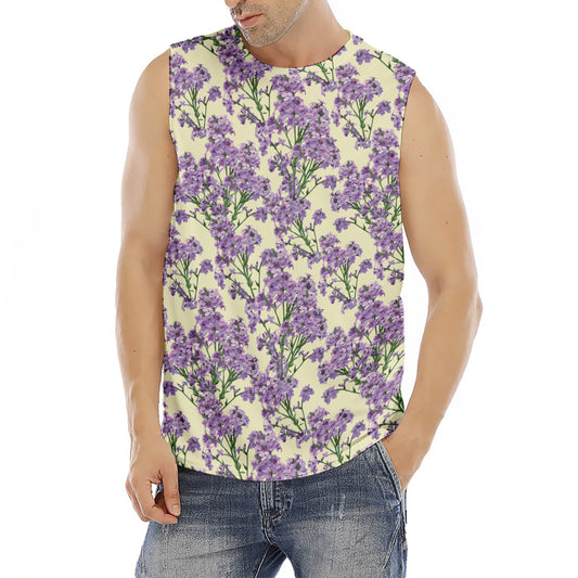 Watercolor Lavender Pattern Print Men's Fitness Tank Top