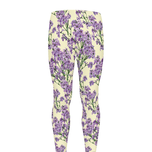 Watercolor Lavender Pattern Print Men's leggings