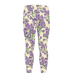 Watercolor Lavender Pattern Print Men's leggings