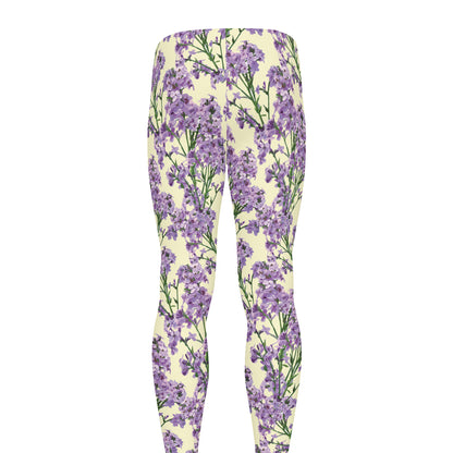 Watercolor Lavender Pattern Print Men's leggings