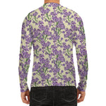 Watercolor Lavender Pattern Print Men's Long Sleeve Rash Guard