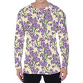 Watercolor Lavender Pattern Print Men's Long Sleeve T-Shirt