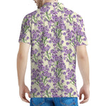 Watercolor Lavender Pattern Print Men's Polo Shirt