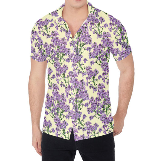 Watercolor Lavender Pattern Print Men's Shirt