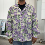 Watercolor Lavender Pattern Print Men's Shirt Jacket
