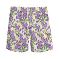 Watercolor Lavender Pattern Print Men's Athletic Shorts