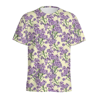 Watercolor Lavender Pattern Print Men's Sports T-Shirt