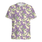 Watercolor Lavender Pattern Print Men's Sports T-Shirt