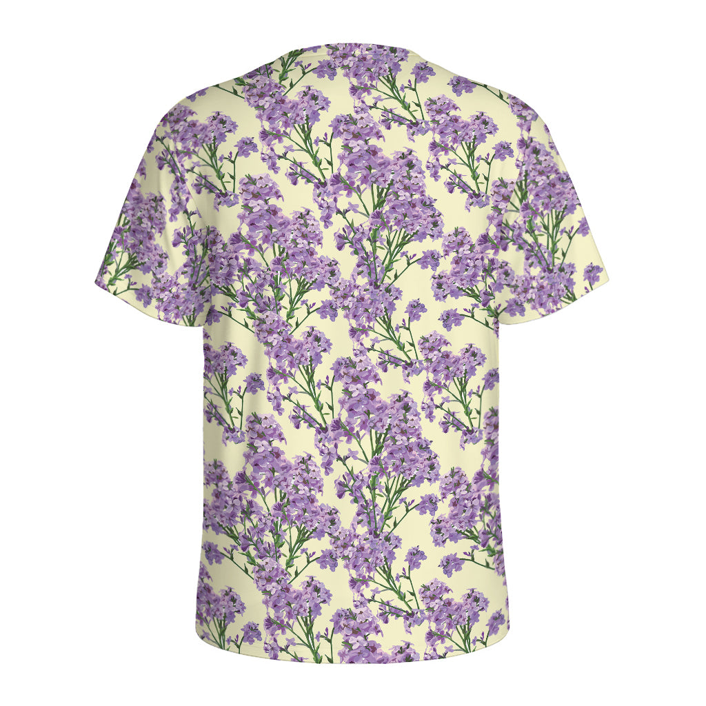 Watercolor Lavender Pattern Print Men's Sports T-Shirt